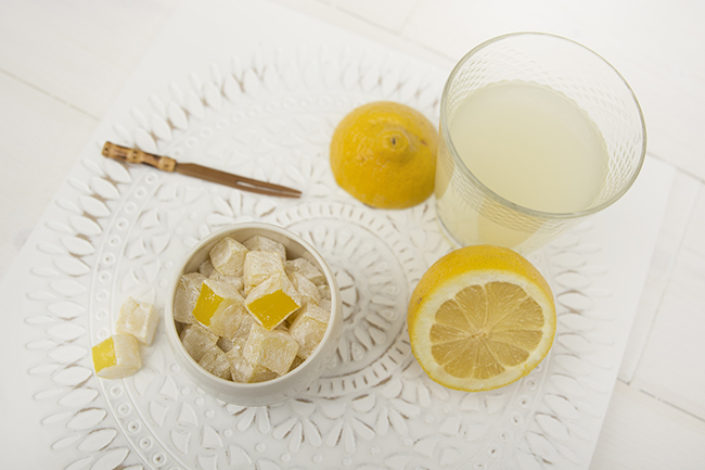 mise en scène de mochi au  citron façon loukoum fait maison